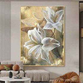 Hand Painted Oil Paintings Hand Painted High quality Flowers Contemporary Modern Rolled Canvas Living Room Hallway Luxurious Decorative Painting (style: 01, size: 90X120cm)