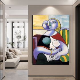 Hand Painted Oil Painting Pablo Picasso the Original Painting A woman who reads Living Room Hallway Bedroom Luxurious Decorative Painting (style: 01, size: 90X120cm)