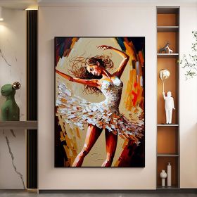 Hand Painted Oil Painting Abstract Dancer Oil Painting On Canvas Large Wall Art Original White Ballet Painting Boho Wall Decor Custom Painting Li (style: 01, size: 60X90cm)